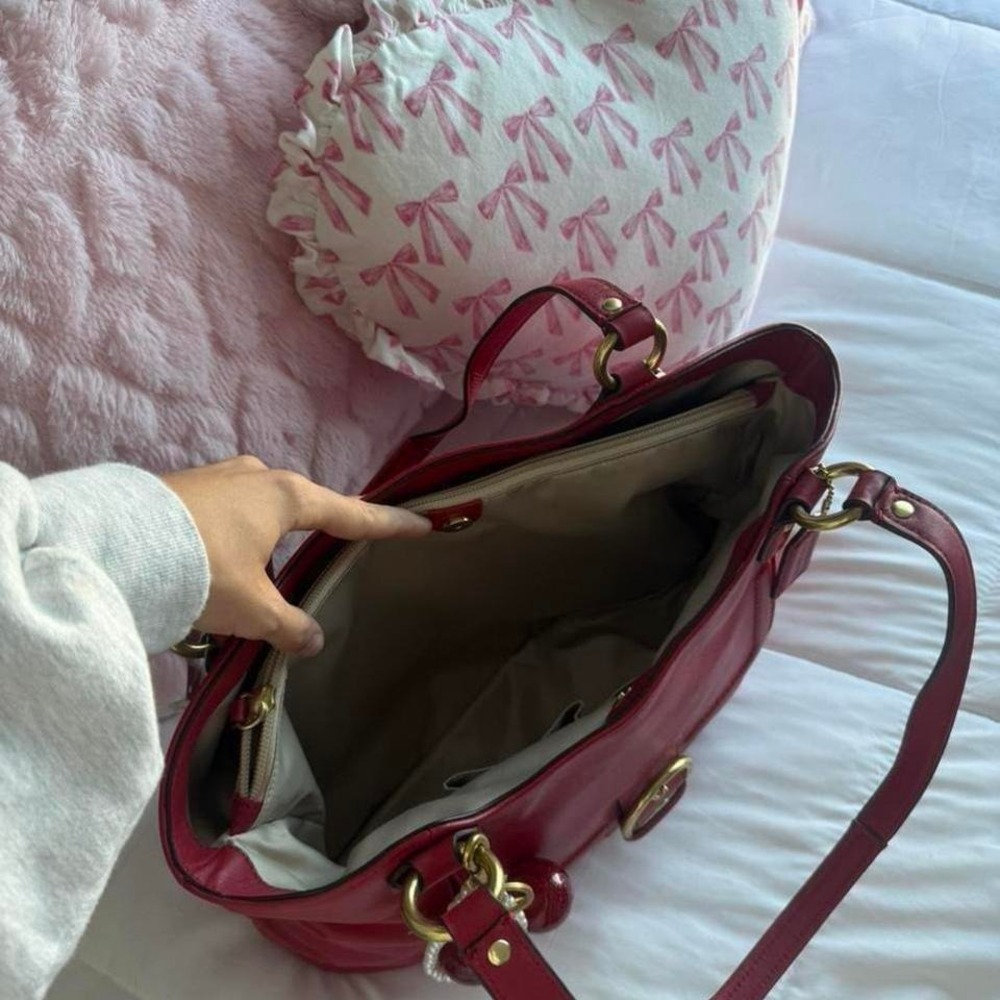 Y2K Coach Cherry Red Tote Bag/Purse - Picture 5 of 7